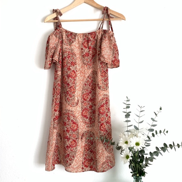 Madewell Silk Cold Shoulder Dress  in Dusty Blush - Picture 3 of 5